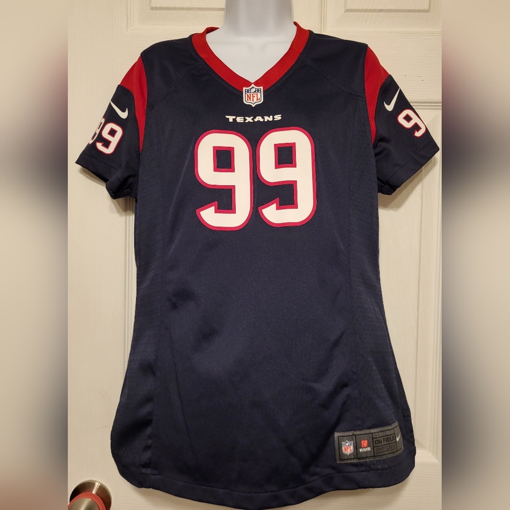 Houston Texans Jersey Women's  Large Blue JJ Watt #99 NFL Football Nike On Field